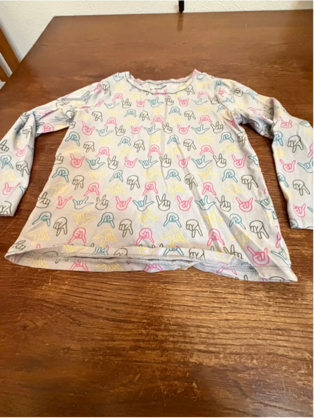 Gymboree Girls Long Sleeve Shirt Size 5 6 Gray Colorful Graphic Print Top